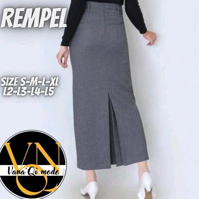 DB279 - Vana'Qi Mode ROK SPAN BIRON Hitam Navy Abu Panjang 95cm Bahan Premium Gabardin Formal Kantor
