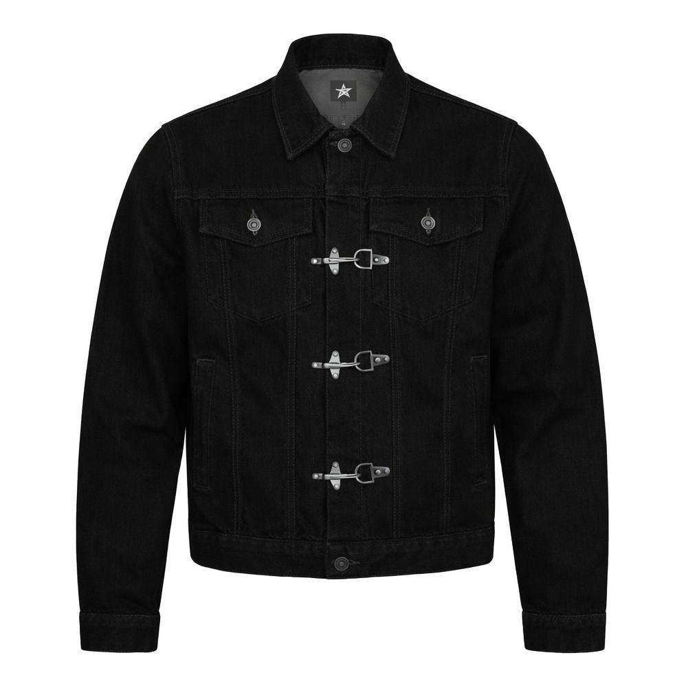 FAST DELIVERY JAKET DENIM WASH (BAHAN TEBAL) FIREMAN CLASP | BECKMAN SERIES | JAKET FIREMAN CLASP