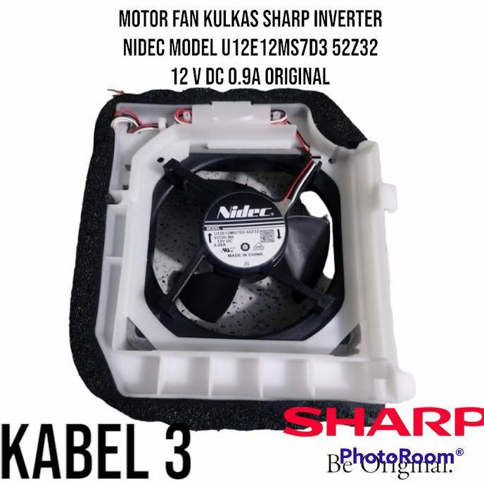MOTOR FAN KULKAS SHARP INVERTER NIDEC MODEL U12E12MS7D352Z3212V DC ORI KH99