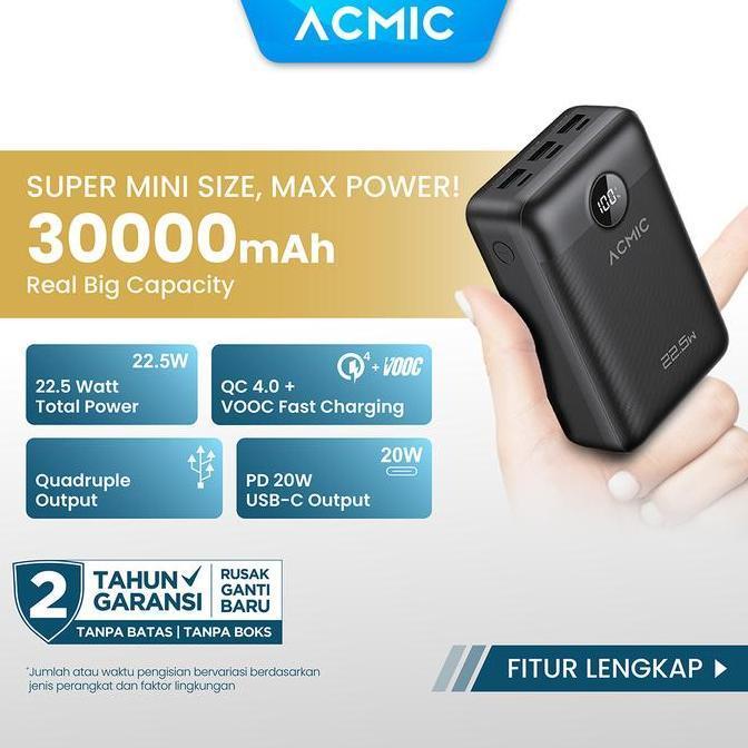 ACMIC DIGIMAX 30000mAh Powerbank Mini 22.5W Fast Charging Type C