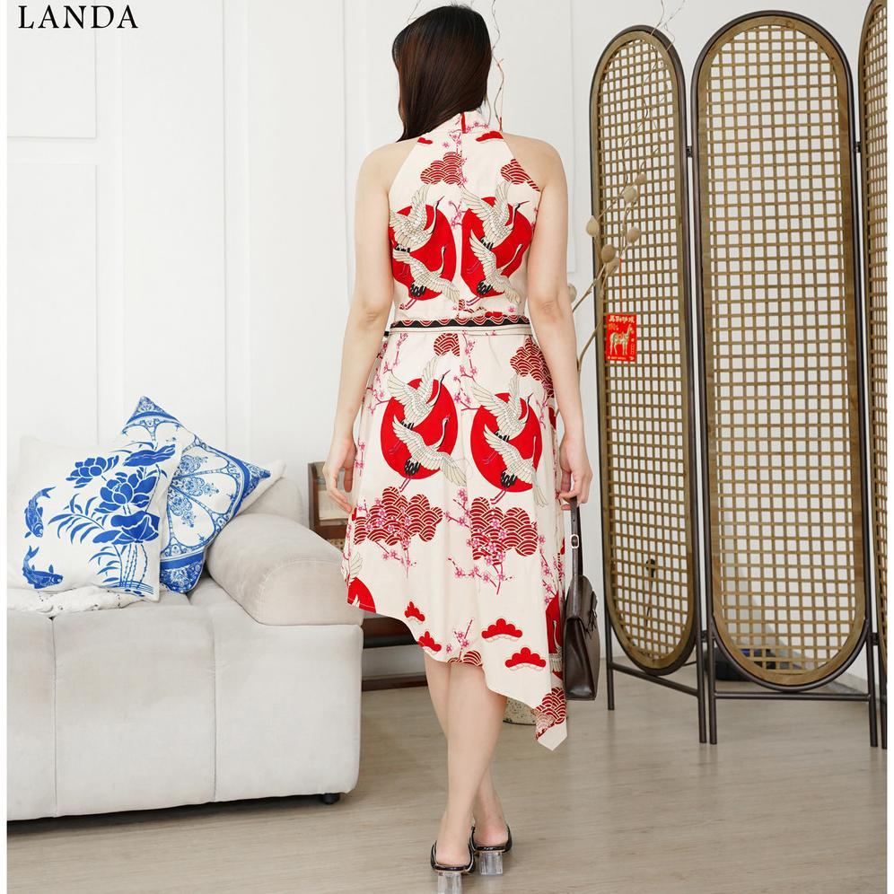 Harga Miring Evercloth Landa Dress Batik Choker Halter Neck Gaun Batik Couple Modern Family Set Sari