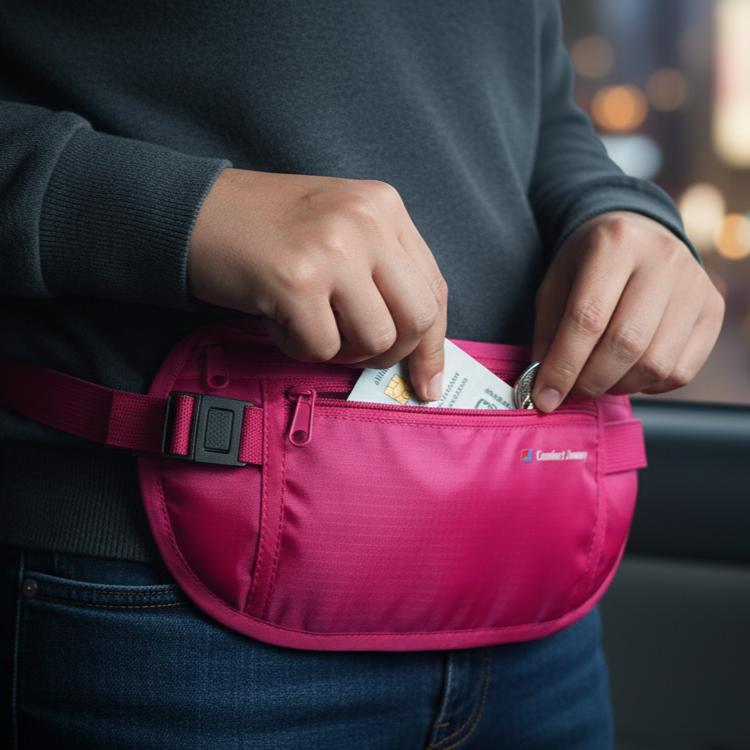 NEW COMFORT JOURNEY Tas Pinggang Anti Copet Maling HP Tipis Kecil Pakai Dibalik Baju Pria Wanita