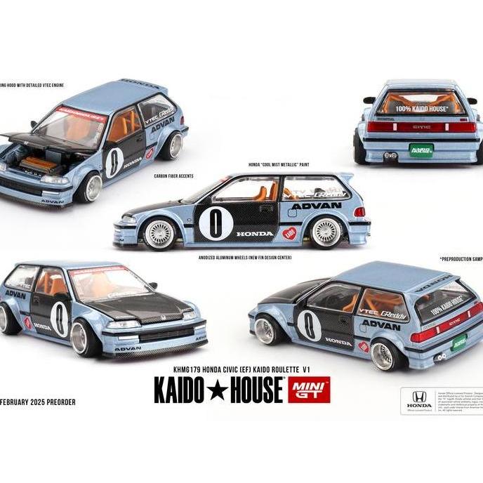 MINI GT KAIDO HOUSE 179 Honda Civic (EF) Kaido Roulette V1