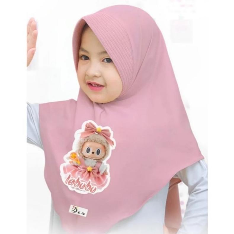 READY STOCK Jibab anak labubu hijab instan anak viral muslim hijab anak bayi hijab labubu jersy prem