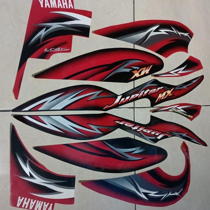 stiker striping yamaha jupiter mx old 135 2006 hitam merah lis body standar berkualitas original