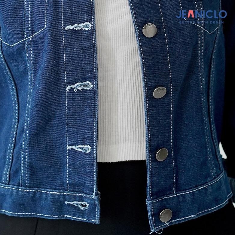 garansi jeaniclo - jaket jeans jn503 | jaket denim wanita lengan panjang outer jeans long sleeve jac