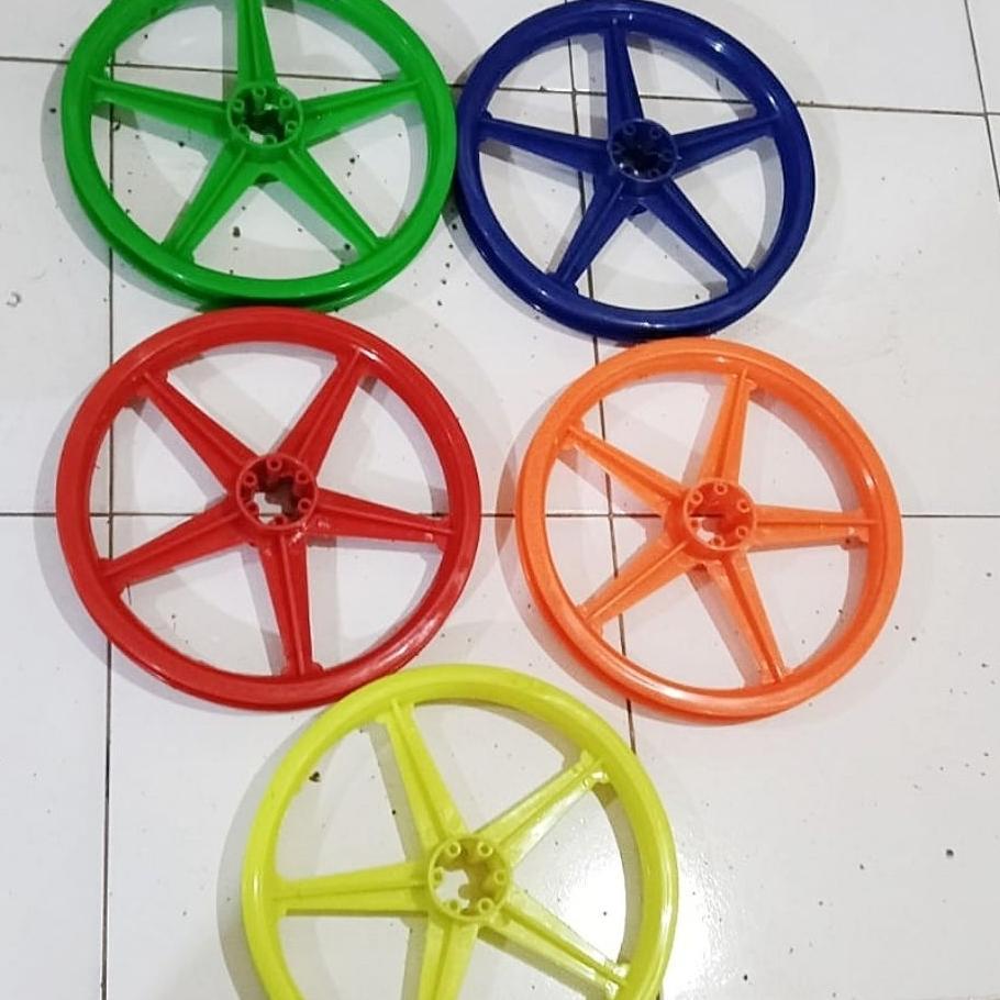 Roda Velg Racing 20 Inch Sepeda Bmx Lipat Seli Mini Dll Model Palang Bintang 5 Sepasang Depan Belaka