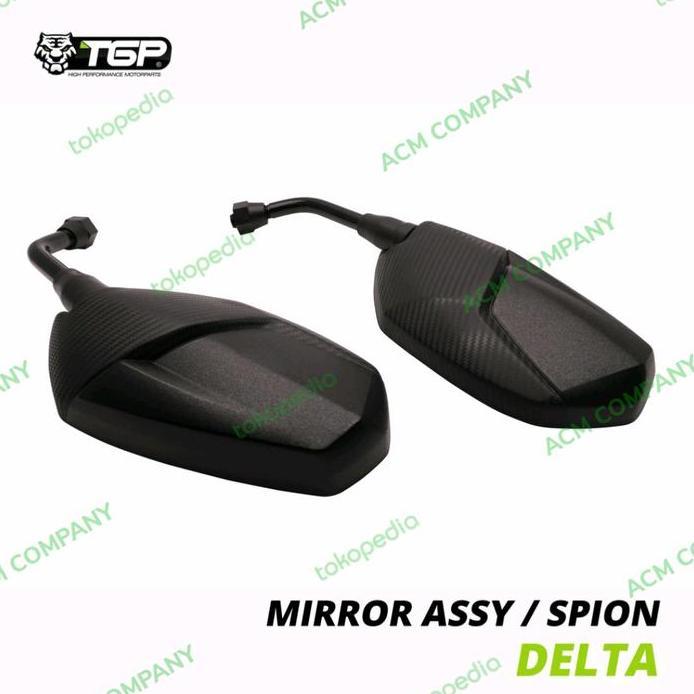 Spion Delta Tgp Kaca Cembung Karbon Short Pendek Honda & Yamaha - Tangkai Pendek, honda