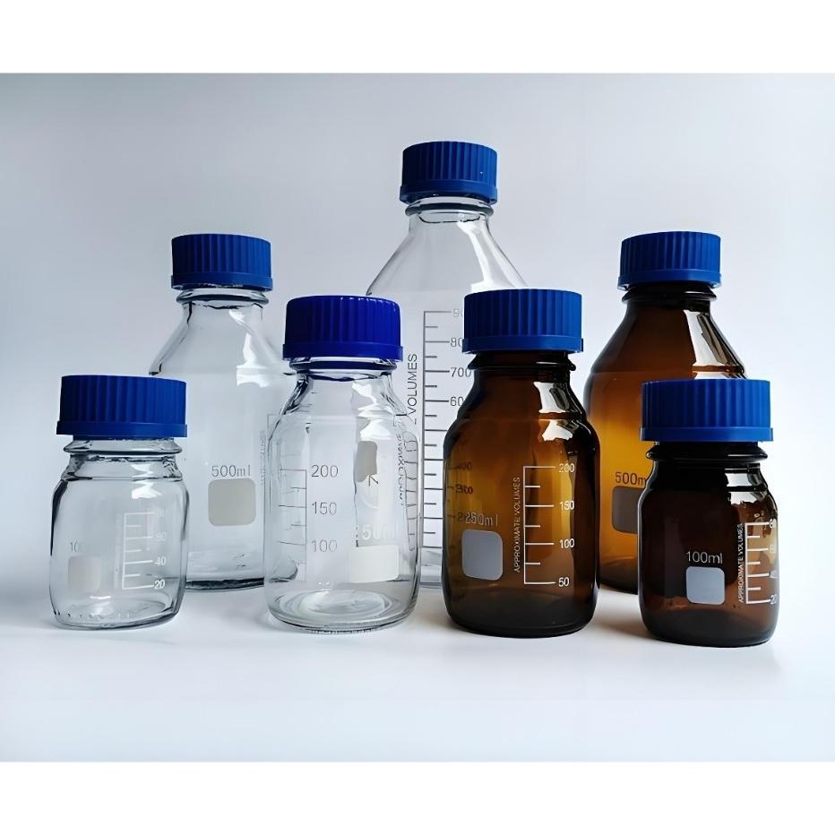 Botol Reagen  Kaca Amber 250 Ml Botol Sampel Laboratorium | Reagent Bottle Coklat