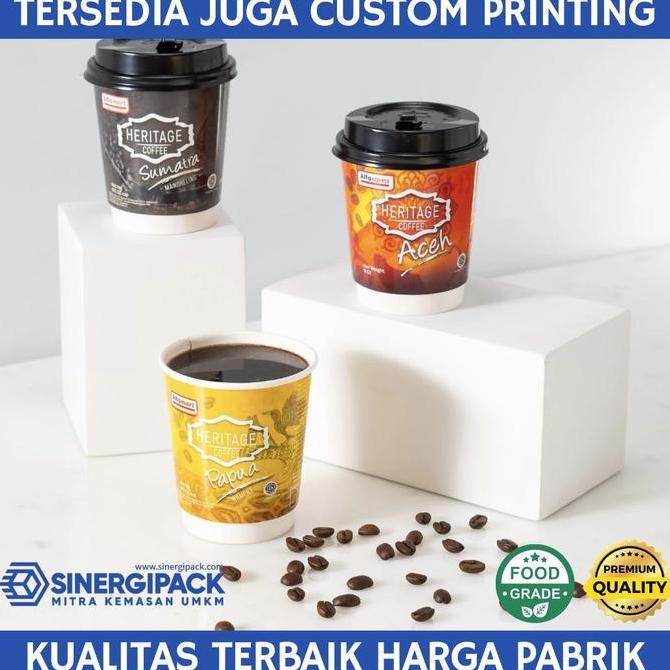 Paper Cup Double Wall dengan Tutup - Gelas Kertas Kopi Double wall