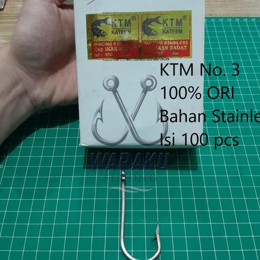 Kail Pancing Stainless Ktm Kateem Cap Ikan Sadat 2335 / Kail Nelayan No. 3 100% Ori | Grosir (Isi 10