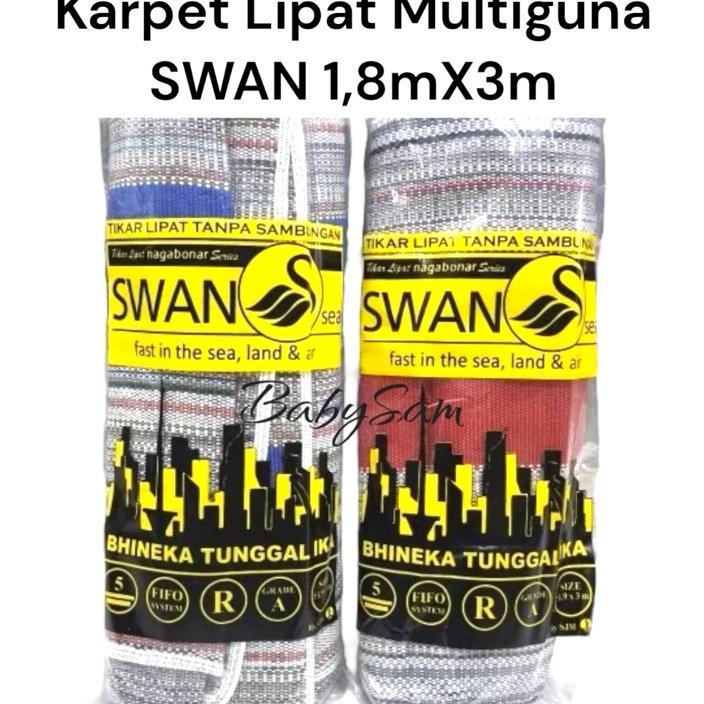Tikar Lipat Multifungsi Merk Swan Sea Tanpa Sambungan Ukuran 1,8Mx3M || Tikar Hajatan || Tikar Pikni