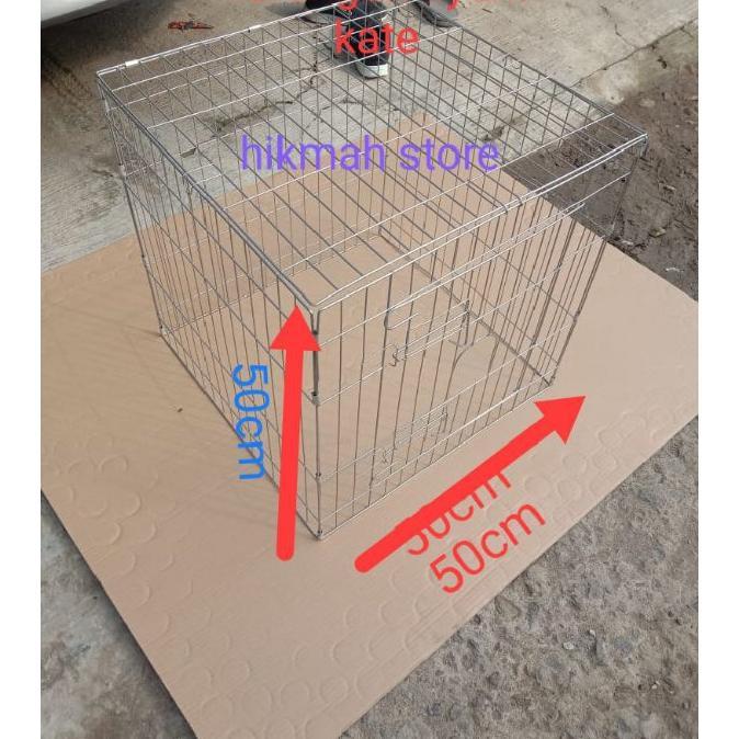Kurungan Ayam Kate Lipat Besi Galvanis 50X50X50