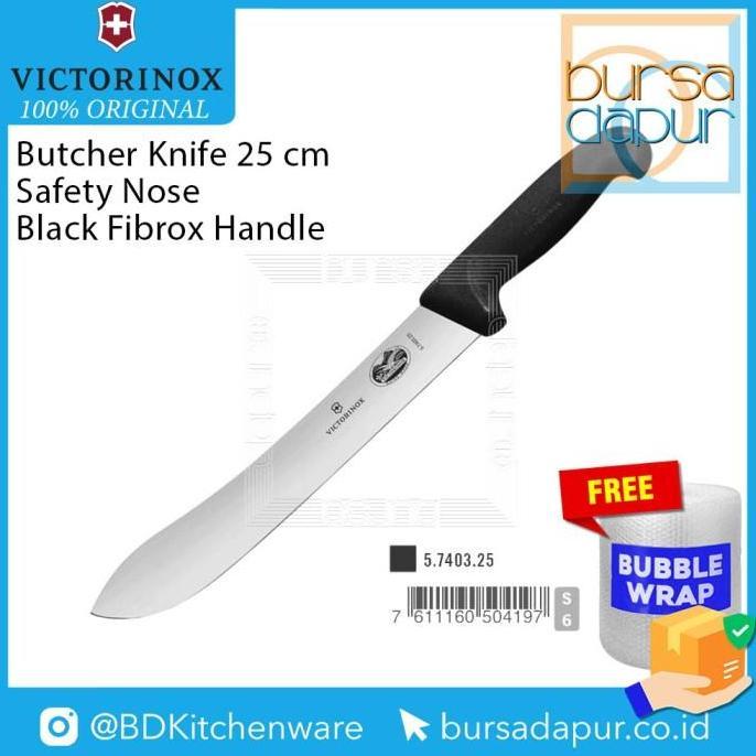 Victorinox Butcher's Knife 25 cm Safety Nose Black Fibrox (5.7403.25)