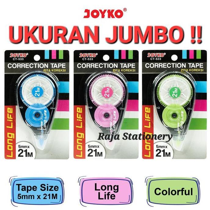 Joyko Correction Tape 21m JUMBO / TipEx Kertas Joyko Kering CT-533