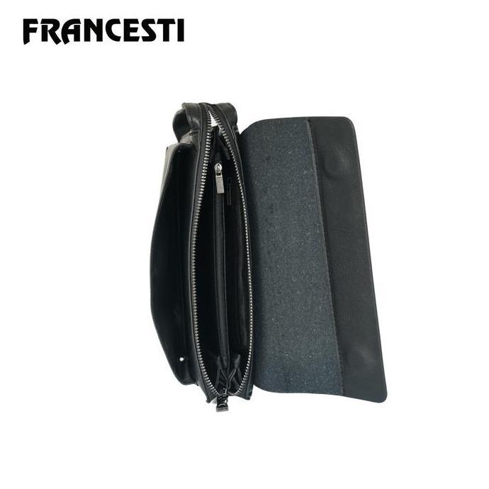 Sale Francesti Clutch Bag Pria 651 Kulit Pu Premium  Black/Tas Tangan Hitam