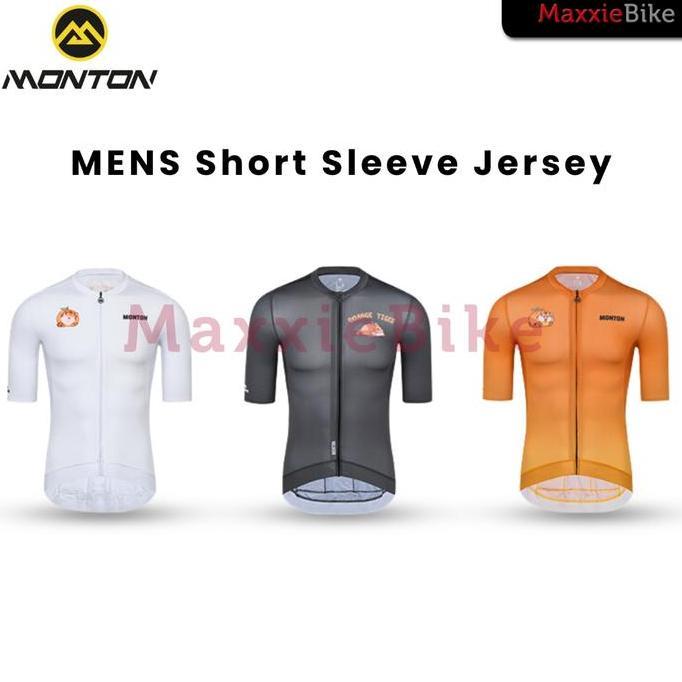 Maxxiebike Monton Baju Jersey Sepeda Pria Lengan Pendek Urban Orange Tiger Men Short Sleeve Cycling 