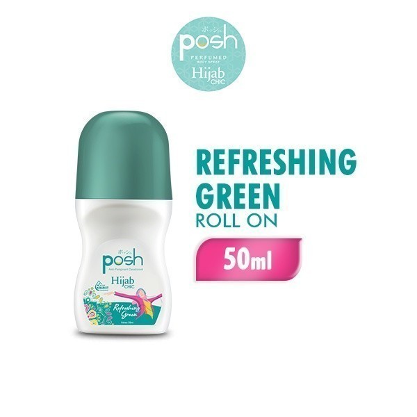 Posh Hijab Chic Roll On Deodoran Refreshing Green 50 ml x2 - Gambar 3