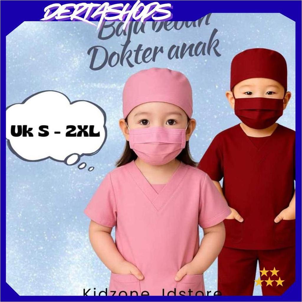 KIDZONE.ID - Baju Profesi Anak Dokter bedah Seragam scrub dokter untuk anak SCRUB KIDS KZPromo