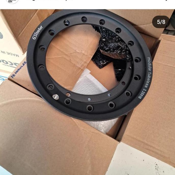 VELG GS SCOOTER TUBLESS MODULAR BLACK ORIGINAL BARU HARGA SEPASANG CAKRA