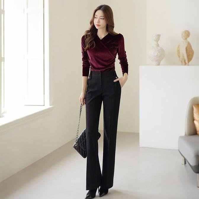 DISKON TURSAWEAR Celana Panjang Wanita Formal Korean Style Celana Kulot Highwaist BootCut Loose Pant