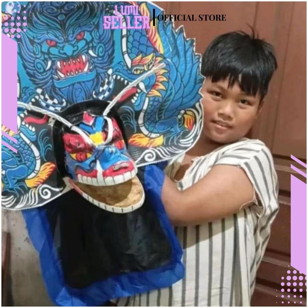 Baju Reog Anak Set Lengkap Kaos Celana Jaranan Barongan Devil Spon Jumbo Caplokan Cod