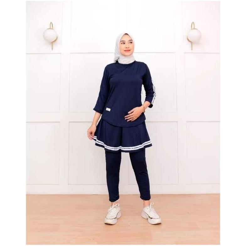 ORIGINAL One Set Jersey Zumba Yoga Tenis Bersepeda Olahraga - Setelan Rok Legging 2026