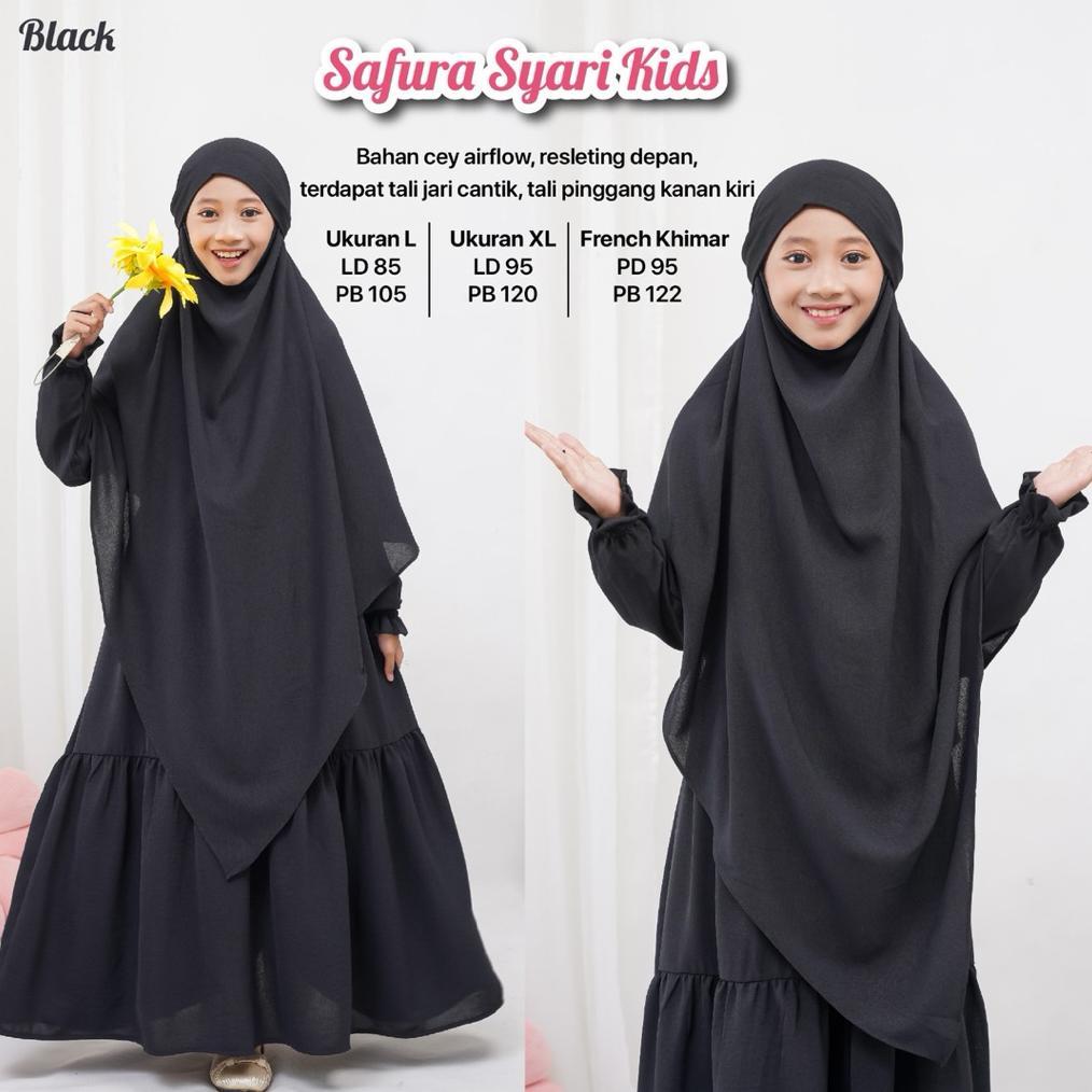 Official Shofiya Kids Syari Gamis Anak Model Set Khimar Besar Dan Cadar Premium Wolfis Original Hami