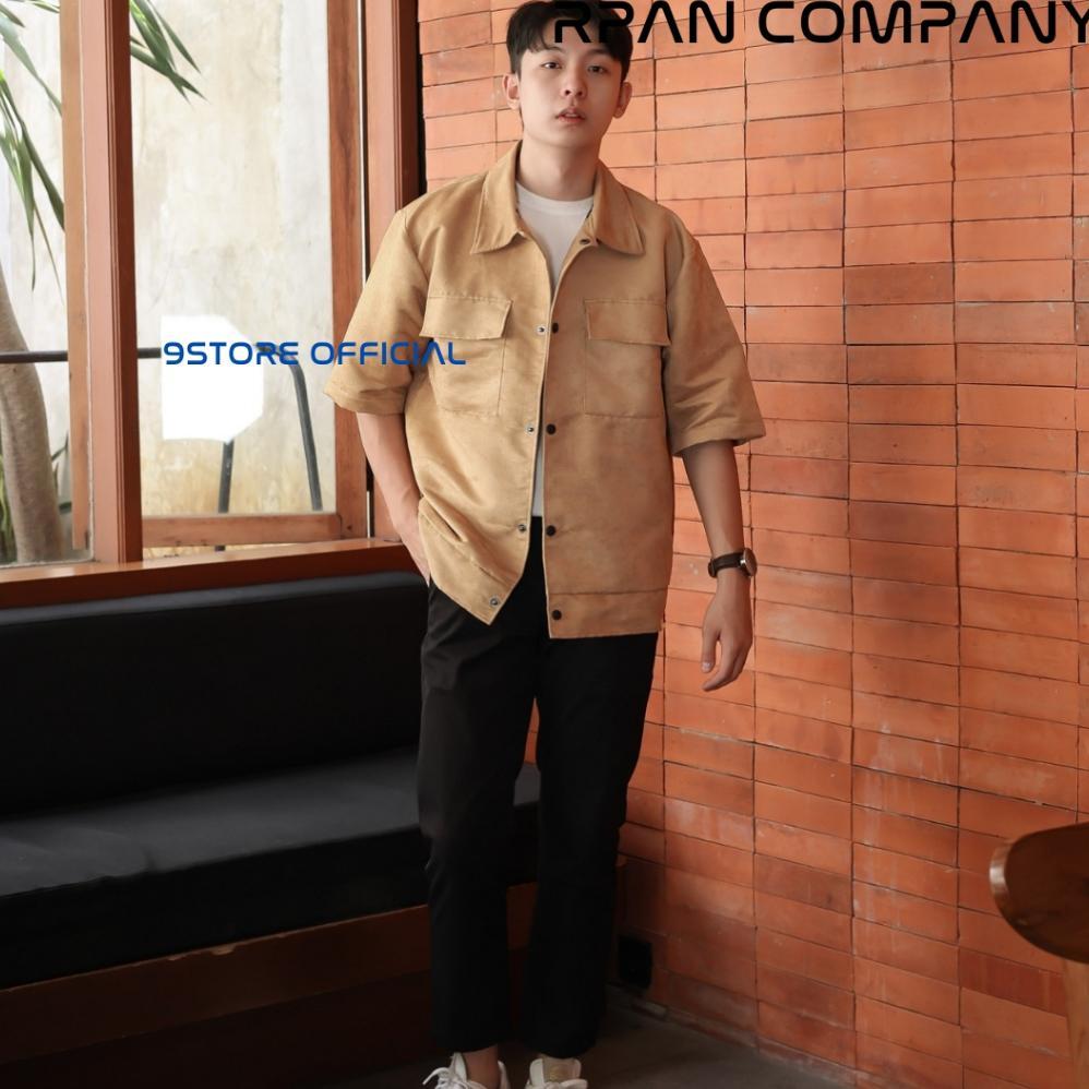 Free Ongkir Kemeja Suede Oversized Lengan Pendek Pria / Oversize Shirt Suede
