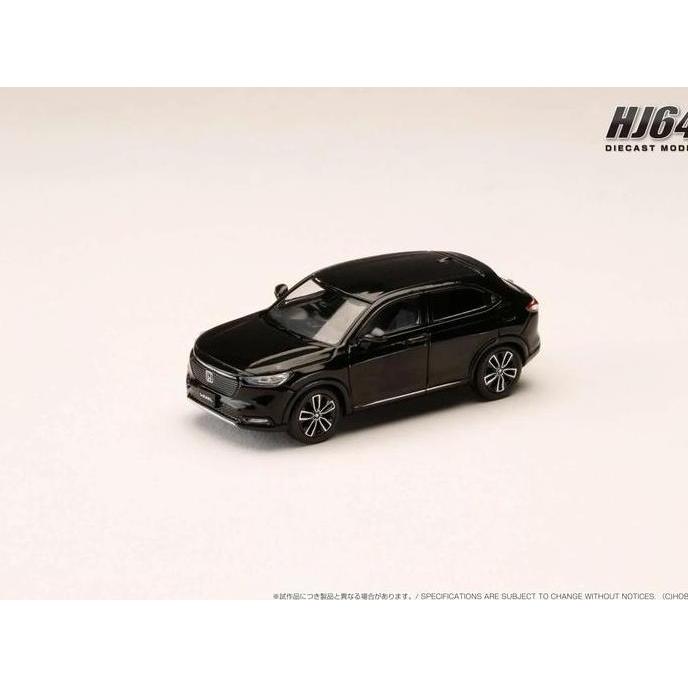 HJ641071ABK - HOBBY JAPAN 1/64 HONDA VEZEL E: HEV Z / HR-V CRYSTAL BLACK PEARL - DIECAST MOBIL MAINA