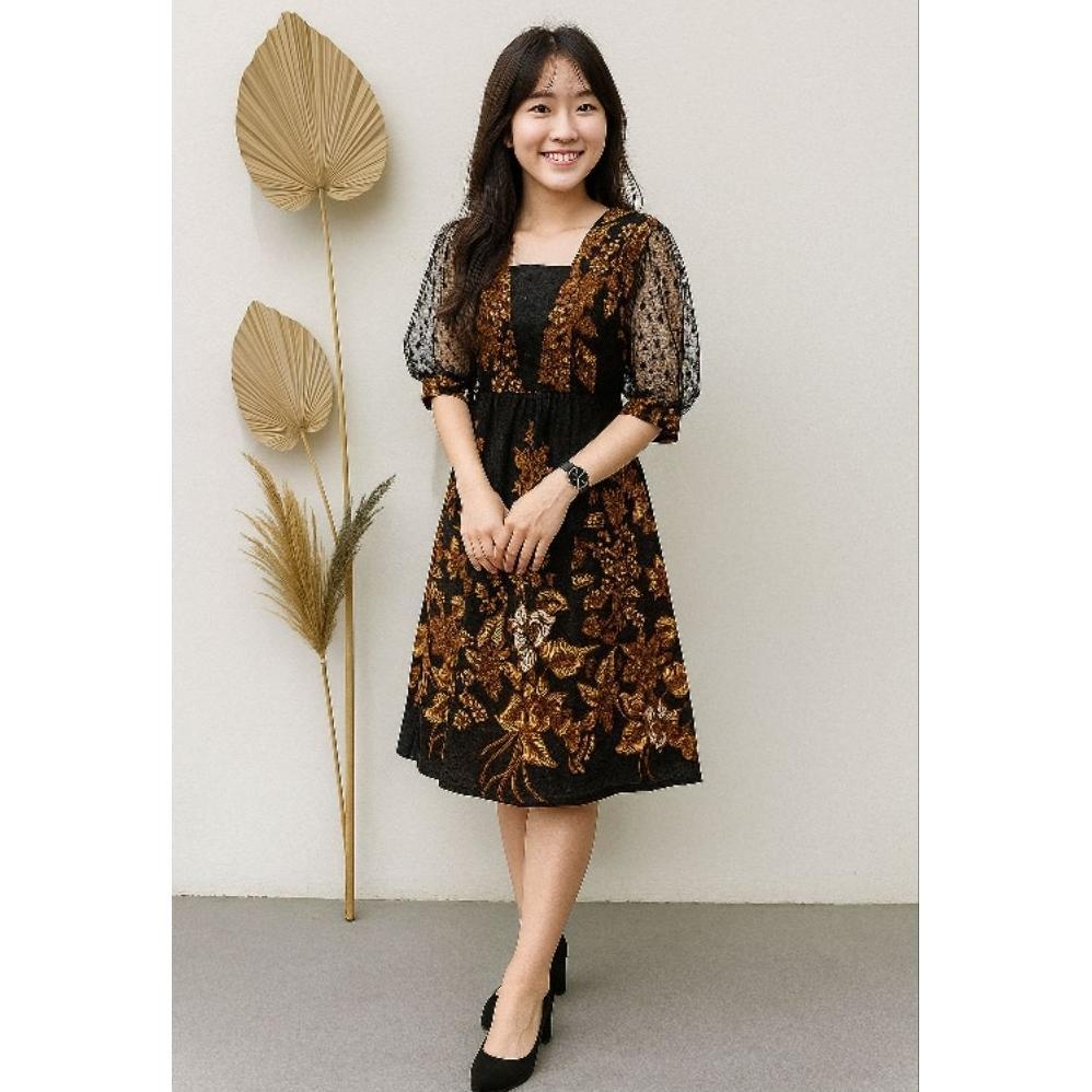 Saless Baju Pesta Kondangan Dress Batik Premium Baju Couple Pesta Dress Kondangan Model Simpel