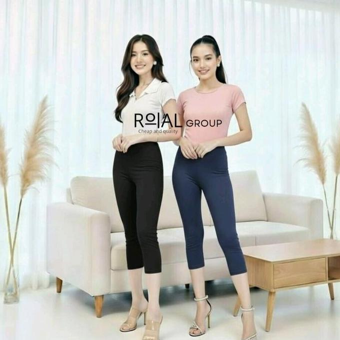 PAKET 2 PCS Legging 7/8 Spandex Licin Leging Pendek Wanita