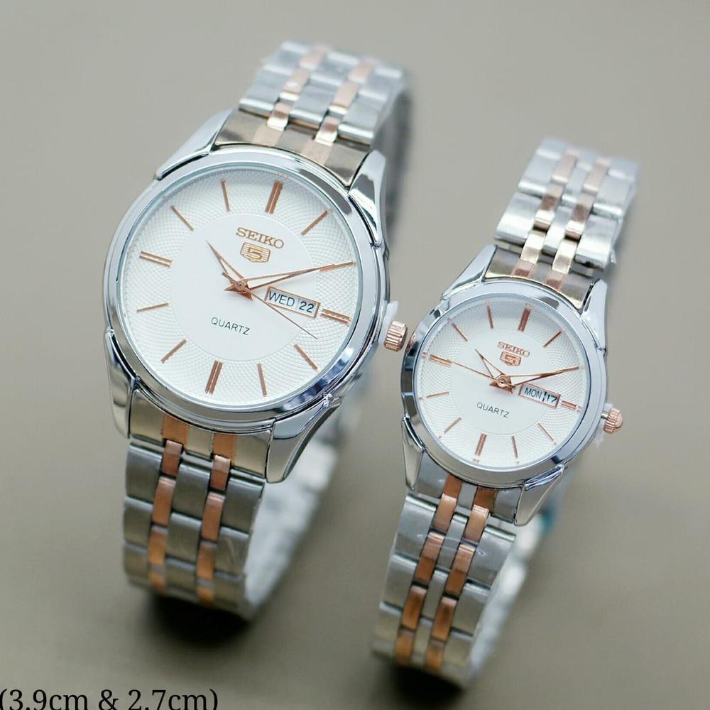 original cod jam tangan couple seiko 5 stainless steel tanggal dan hari aktif #jamtangancouple #jams