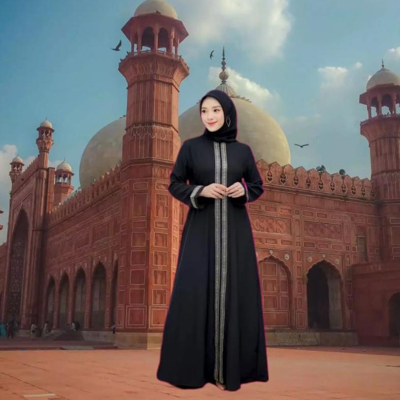Promo !!! Abaya Gamis Maxi Jumbo/Gamis Maxi Panjang Abaya Varian Plat Renda Ff Premium/Gamis Abaya J