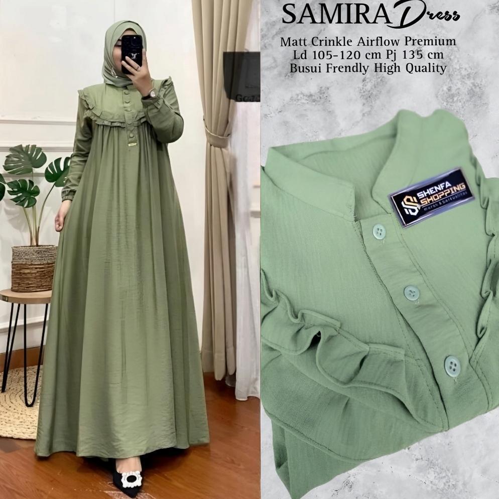 Premium Gamis Polos Crinkle Airflow Jumbo // Gamis Wanita Kancing Depan Hiduo Cocok Buatt Busui