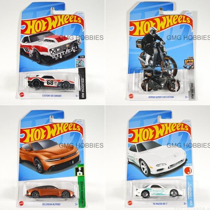 CUSTOM '68 CAMARO HW MODIFIED - HONDA SUPER CUB CUSTOM HW METRO - DELOREAN ALPHA5 HW GREEN SPEED - '