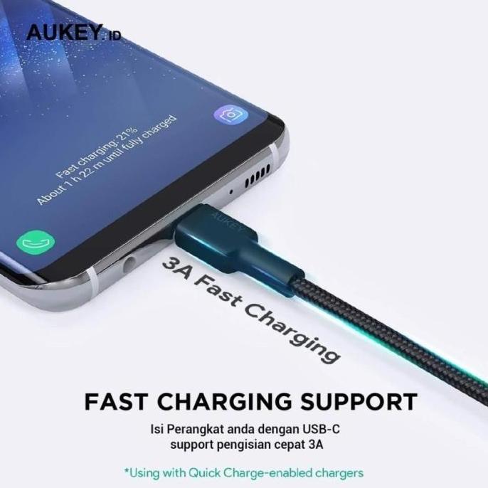 Aukey CB-CMD39 Kabel Charger 30cm 1M 2M 3M USB Type A to C 3A 60W PD