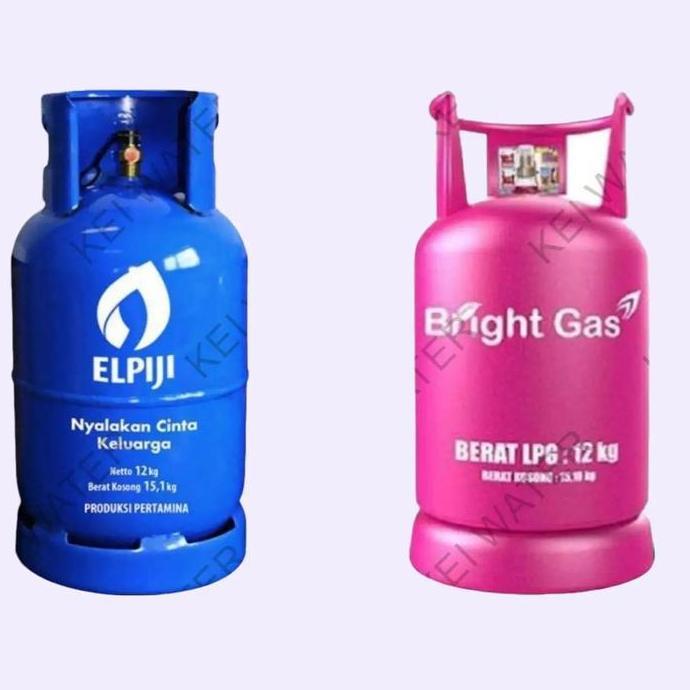 TABUNG GAS ELPIJI LPG 12 KG PINK BRIGHT GAS (TABUNG + ISI)