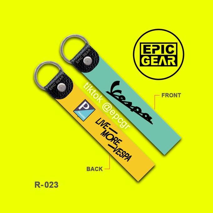 GANTUNGAN KUNCI LIVE MORE VESPA KEYCHAIN SEPEDA MOTOR PREMIUM AKSESORIS PIAGGIO LIVE MORE VESPA MATI