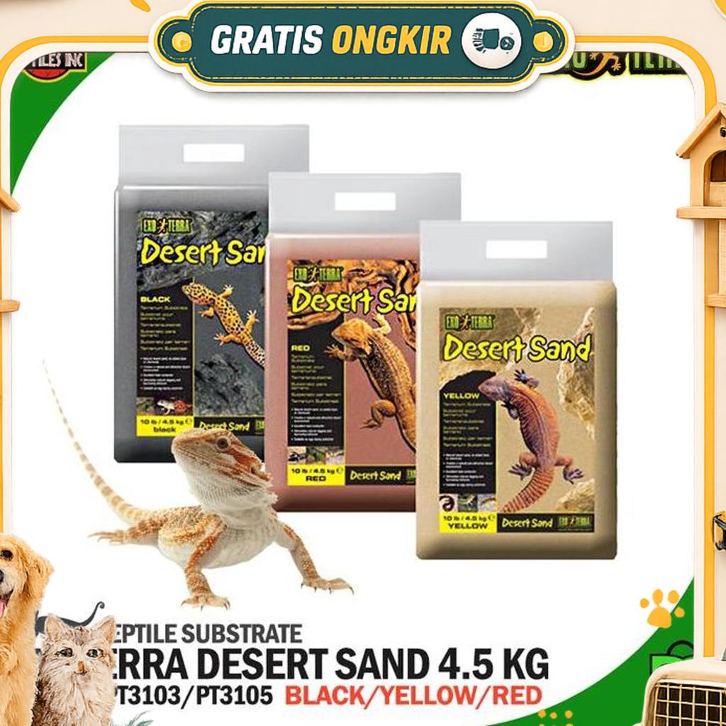 Exoterra Desert Sand Red Pasir Gurun Halus Alas Kandang Terrarium Hewan Reptil Kadal Bearded Dragon 