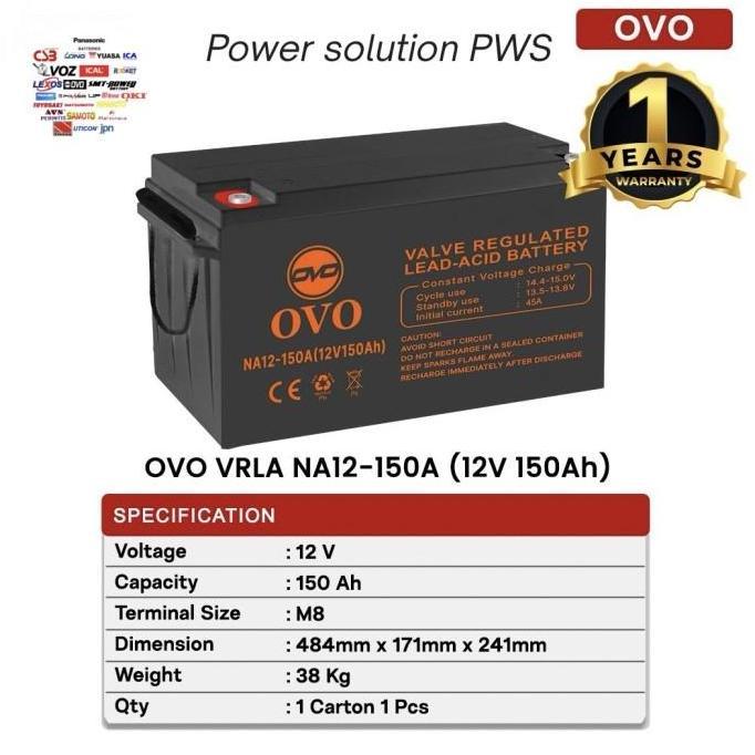Baterai UPS 12v 150 Ah. Accu Aki Baterai Kering Battery vrla 12V 150 Ah NA 12-150 A