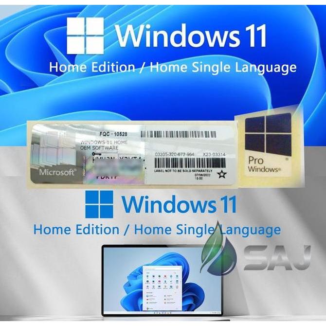 Windows 11 Home 32/64 Bit - Digital Licence With Stiker Key (COA Original)