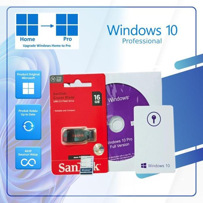 Windows 10 Pro - Retail Version - Product Key Card 32/64 Bit
