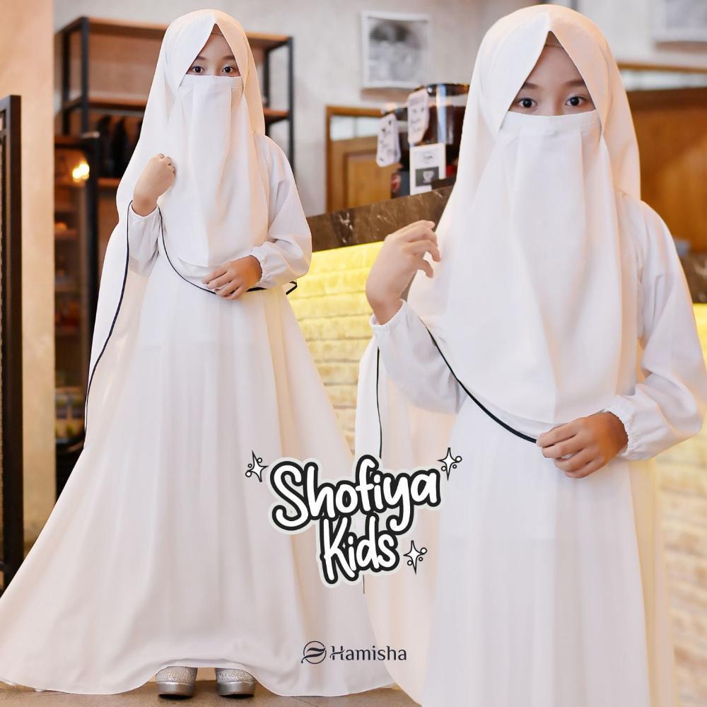 garansi shofiya kids syari gamis anak model set khimar besar dan cadar premium wolfis original hamiz