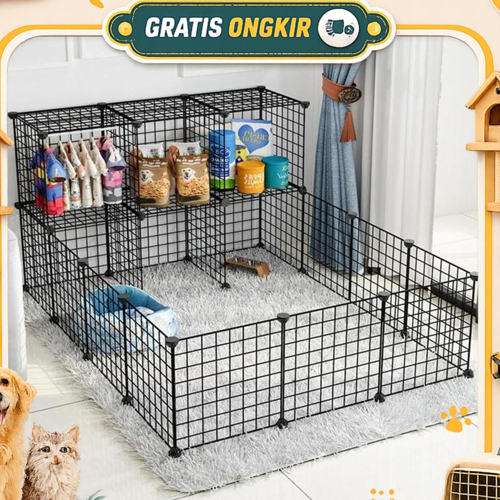 Pagar Anak Kucing Peliharaan Perlengkapan Hewan Peliharaan Pagar Hewan Peliharaan Kandang Bagian Sam