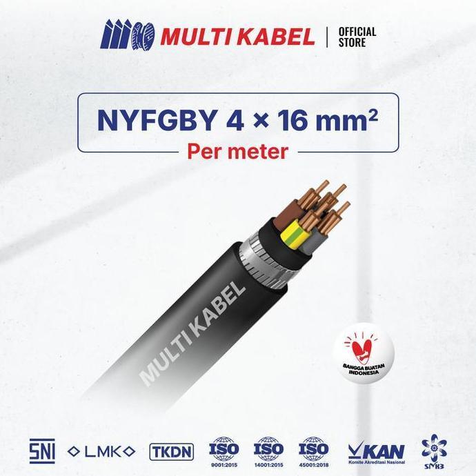 MULTI KABEL - Kabel Tanah NYFGBY 4x16mm2 4 x 16mm Per Meter