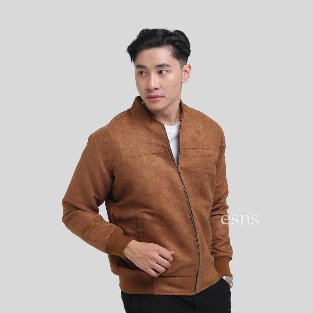 MURAH ESNS Bomber Jaket Suede Premium Pria Original Vintage Keren Jacket Tebal Original Terbaru Cowo