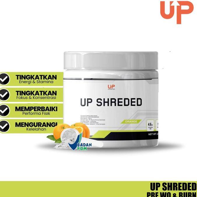 Up Nutrition Shreded Pre Workout + Burner 55 Serving - Suplemen 2-In-1 Untuk Fokus & Power Dengan Be
