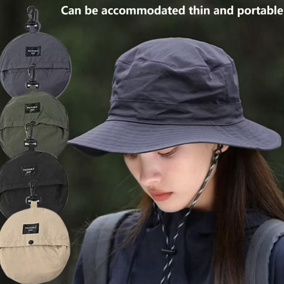 Topi Gunung Pria Wanita Bucket Hat Rimba Topi Rimba Bulat Parasut Waterproof Kekinian Bisa Dilipat