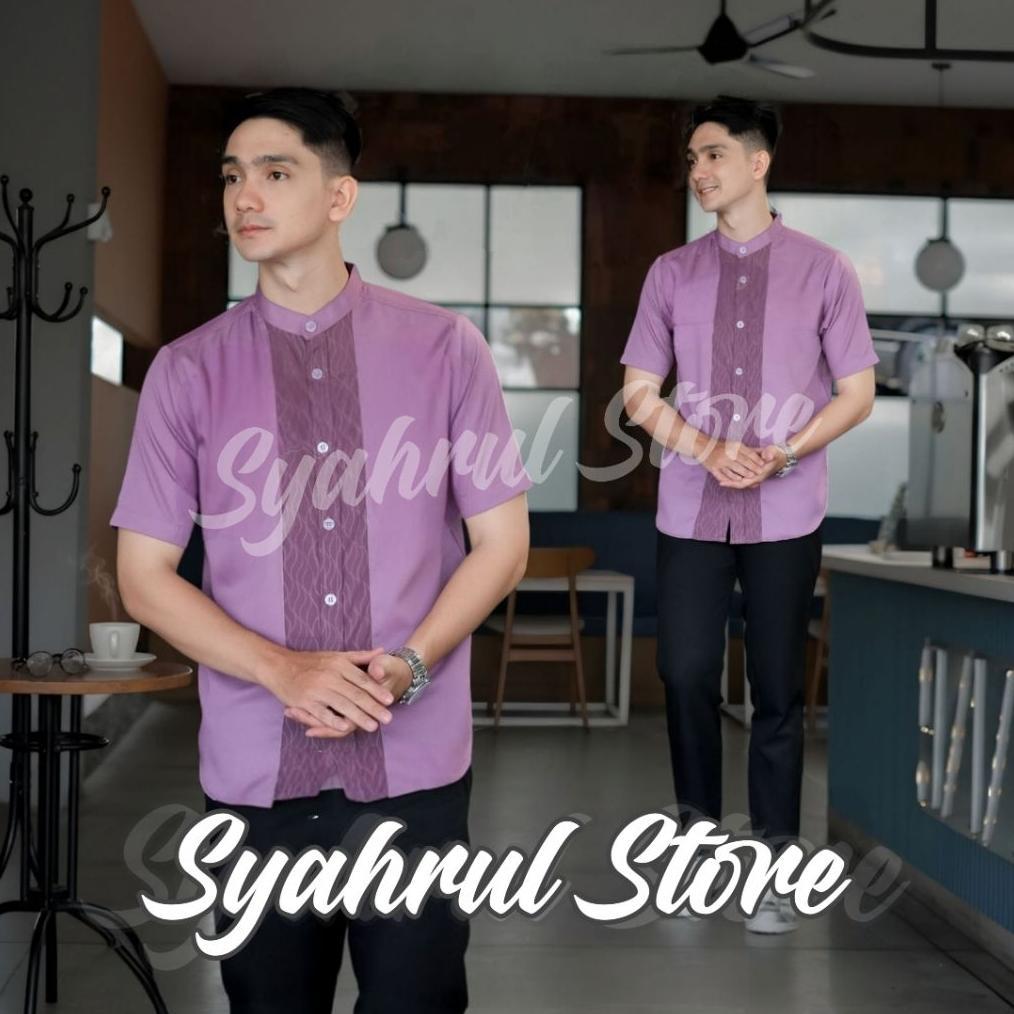 PREMIUM BAJU KOKO PRIA LENGAN PENDEK KOKO MUSLIM DEWASA NEW MOTIF JORDAN MAHOGANY